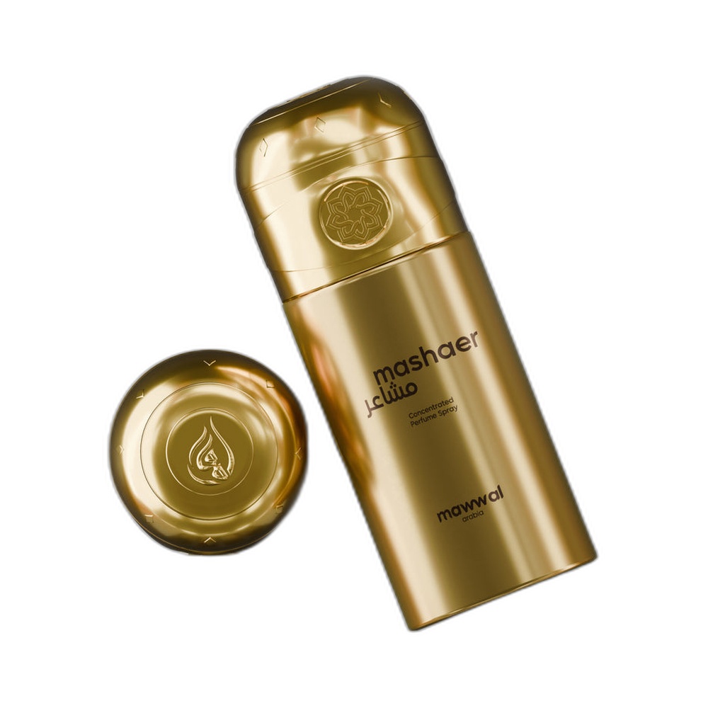 Perfume Mawwal Sense Mashaer Feminino 250ml com tampa removida ao lado