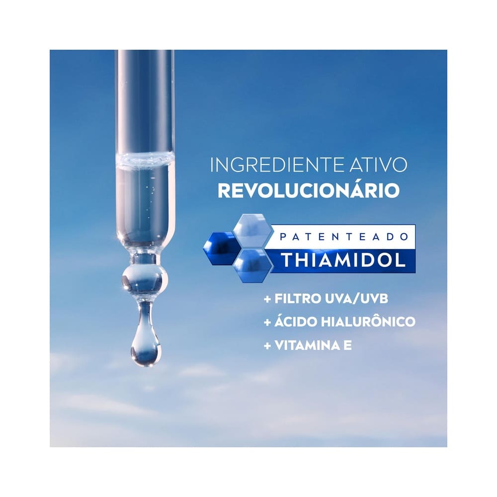 Imagem do fluido facial Nivea destacando ingredientes ativos e proteção